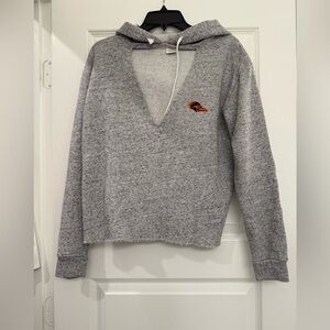 UTSA Gray V-Neck Hoodie